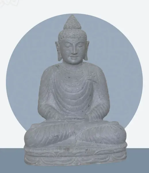 Product image 1 of the product “Seated Buddha made of Riverstone in Dhyana position - gesture of meditation, 63cm height, natural ”